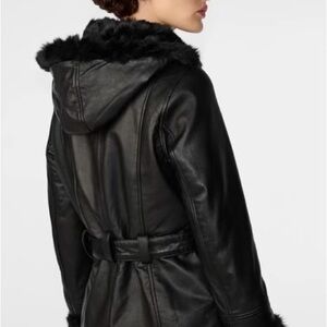 Genevieve Belted Leather Jacket